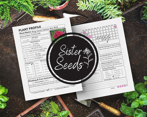 Digital Download Plant Profile Log – Printable Garden Record, Track Plant Characteristics, Sow Transplant Harvest Times, Plant Care Journal