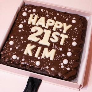 Personalised Letterbox Fudgy Rich Brownies