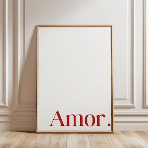 Amor/love in Spanish/Love wall art/ Love poster/Love wall hanging/Amor Español/Love in another language/ Red love art/ I love you/rojo/trend