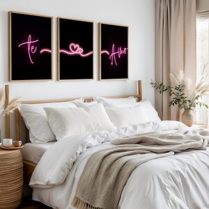 Set of 3/ Te Amo/Love wall art/ simple minimalist wall art/ poster/love wall art/Español/ love in different language/ I love you in Spanish
