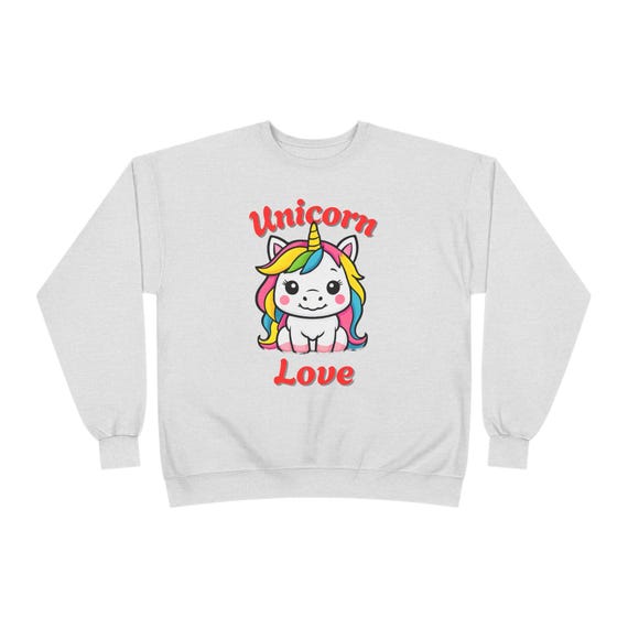 Felpa Girocollo Felpa Rosa Con Unicorno Felpa Con Cappuccio