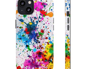 Paint Splatter Art Tough Phone Case, Vibrant Colorful Design, Abstract Art Phone