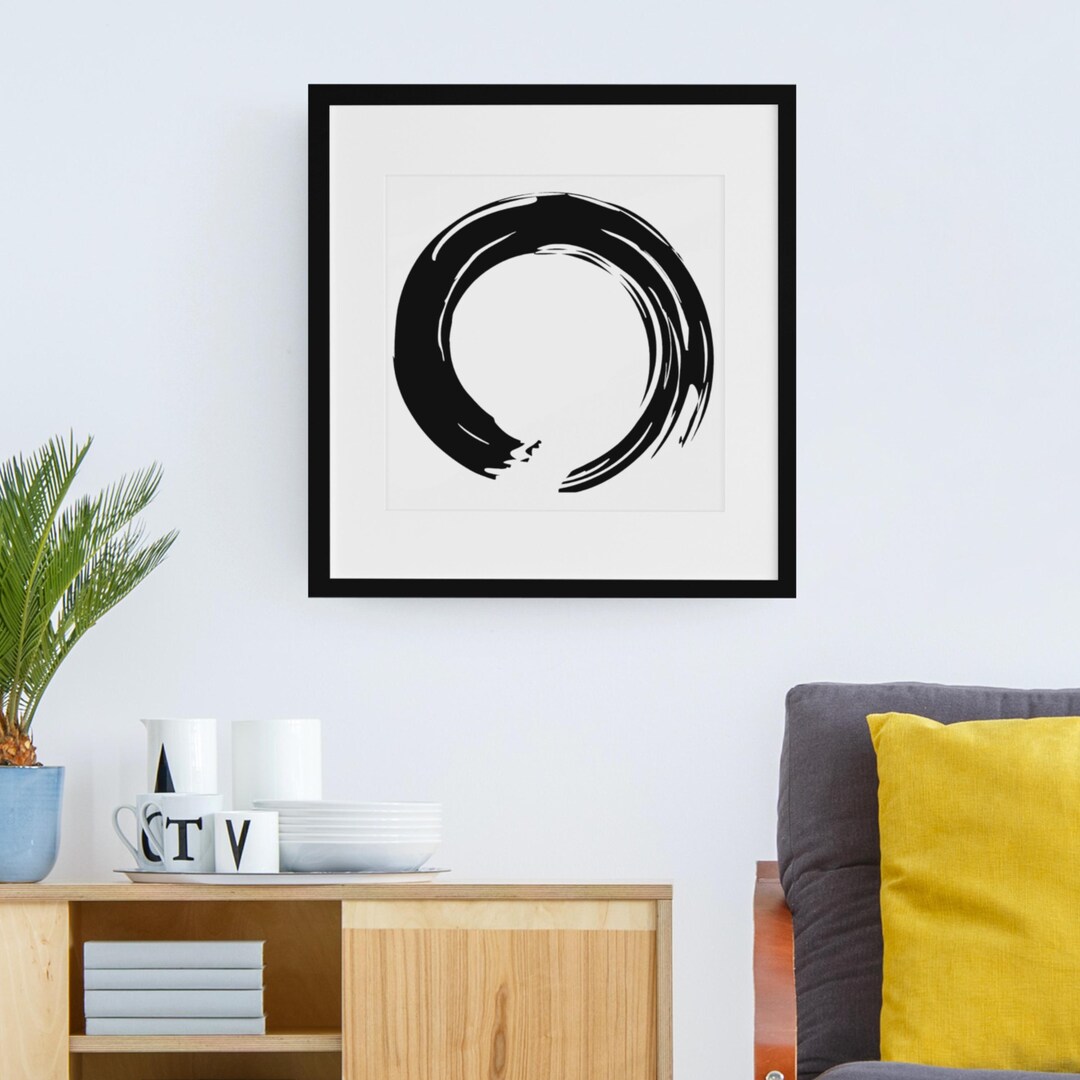 Enso Circle Wall Art, Minimal Meditative Circle, Zen Inspired Digital ...