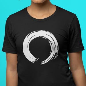 Enso Circle Graphic Tee, Zen Buddhism Tee, Meditation T-Shirt, Mindfulness Apparel, Yoga Clothing