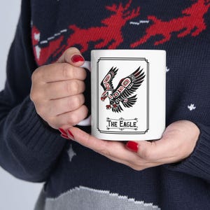 Haida Art Ceramic Mug, Haida Eagle Mug, Pacific Northwest, Spiritual Art Mug,