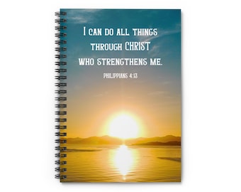 Quaderno cristiano, quaderno a spirale ispiratore, quaderno di Gesù, diario motivazionale, regalo cristiano, blocco note con le Scritture