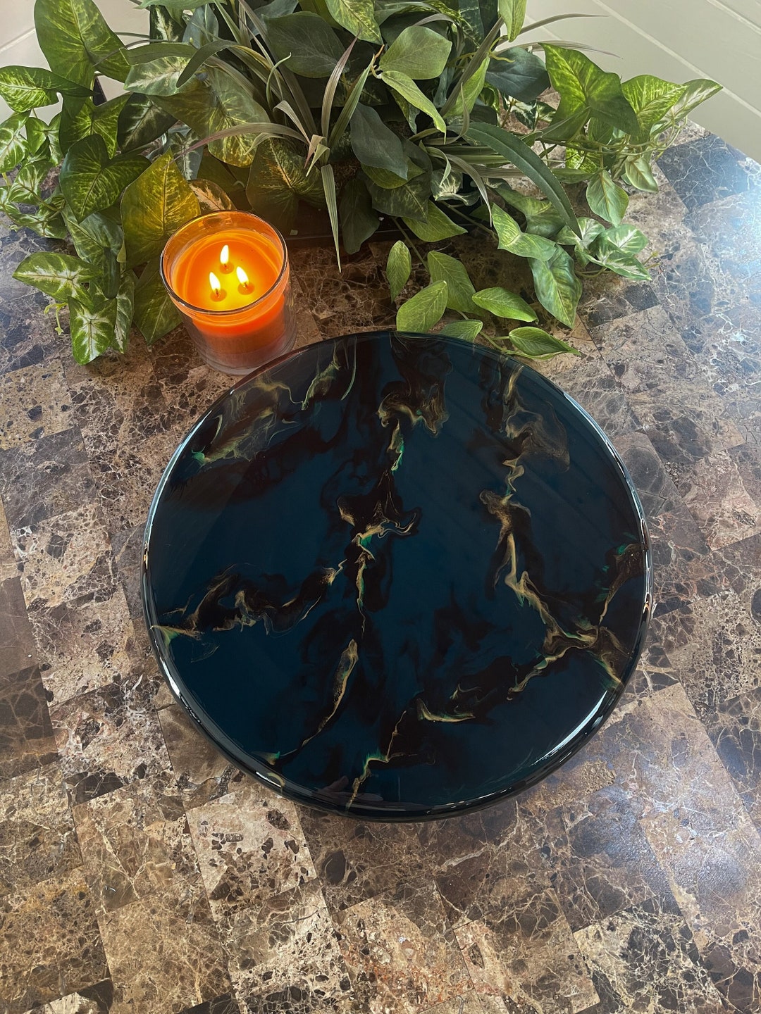 EMERALD ISLE Home Decor Lazy Susan Resin Turntable Etsy