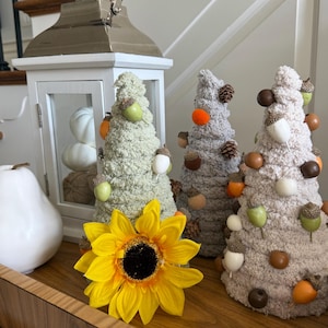 Handmade Fall Decorations, Choice of 3 Different Plush Cone Trees, Autumn Decor, Autumn Accent for the Home