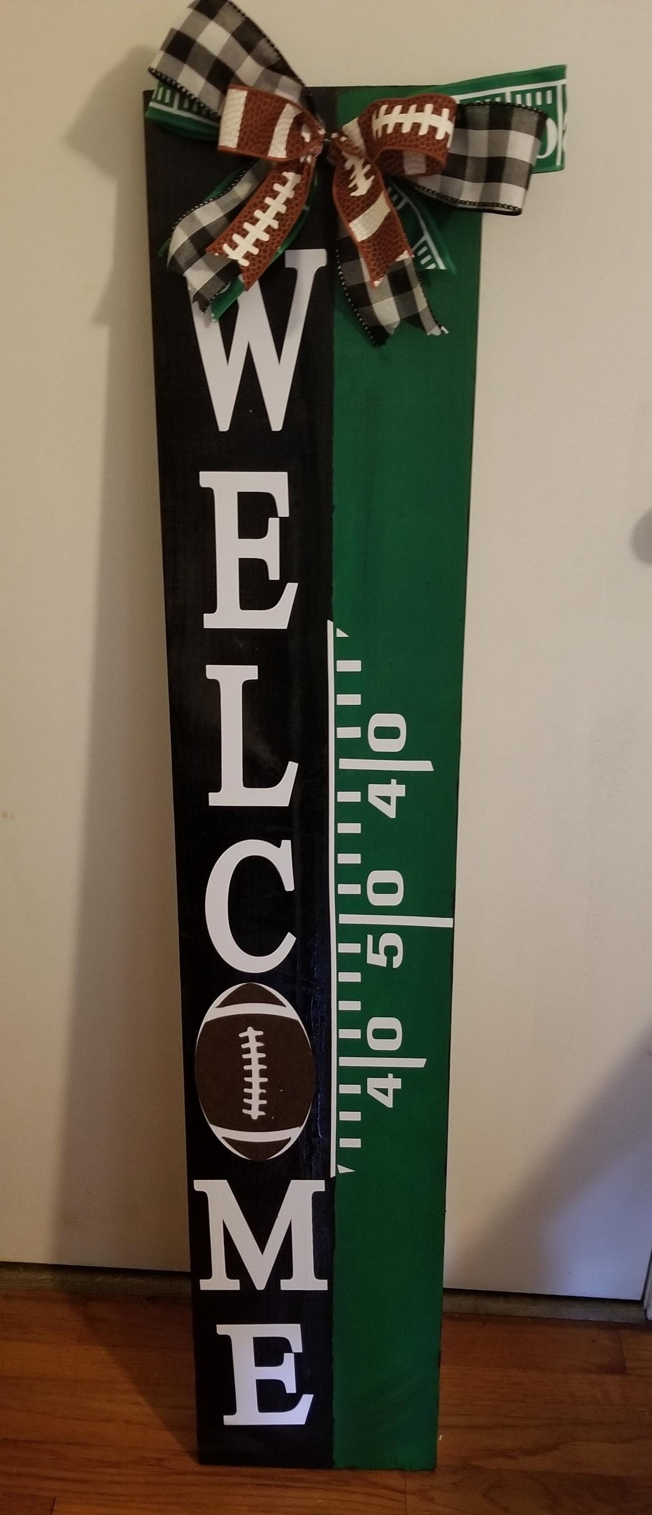 Football Welcome Sign – Rustic Game Day Front Porch Decor - Etsy