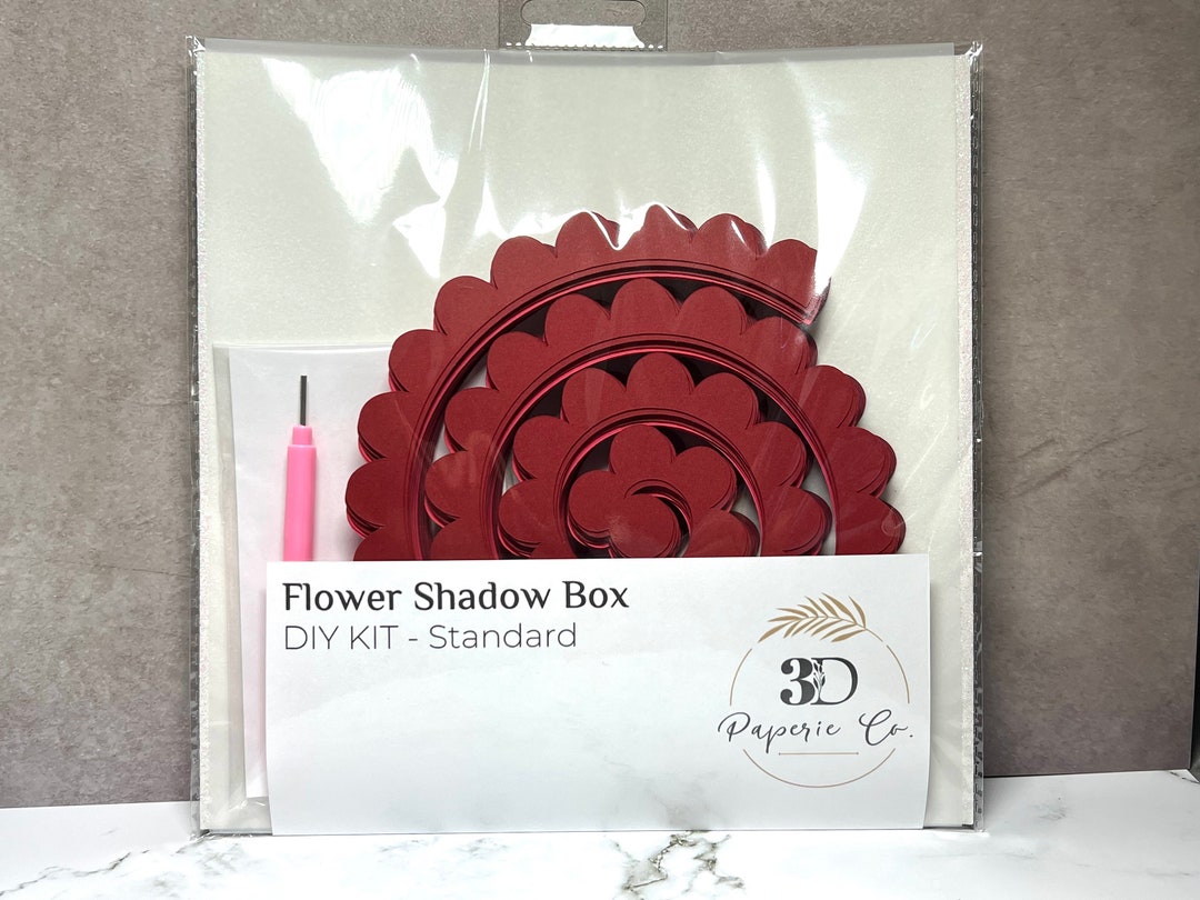 Paper Flower DIY Kit NO Frame Flower Shadow Box DIY Paper Etsy