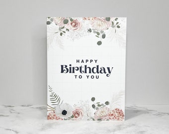 A2 Happy Birthday Greeting Card birthday message card christian greeting card floral design birthday card