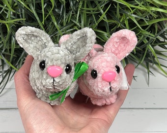 Crochet cute little bunny, 3 inches, handmad bunny, amigurumi toy, tiny, fun gift, pocket size, mini, baby stuff, easter, plushies, charm