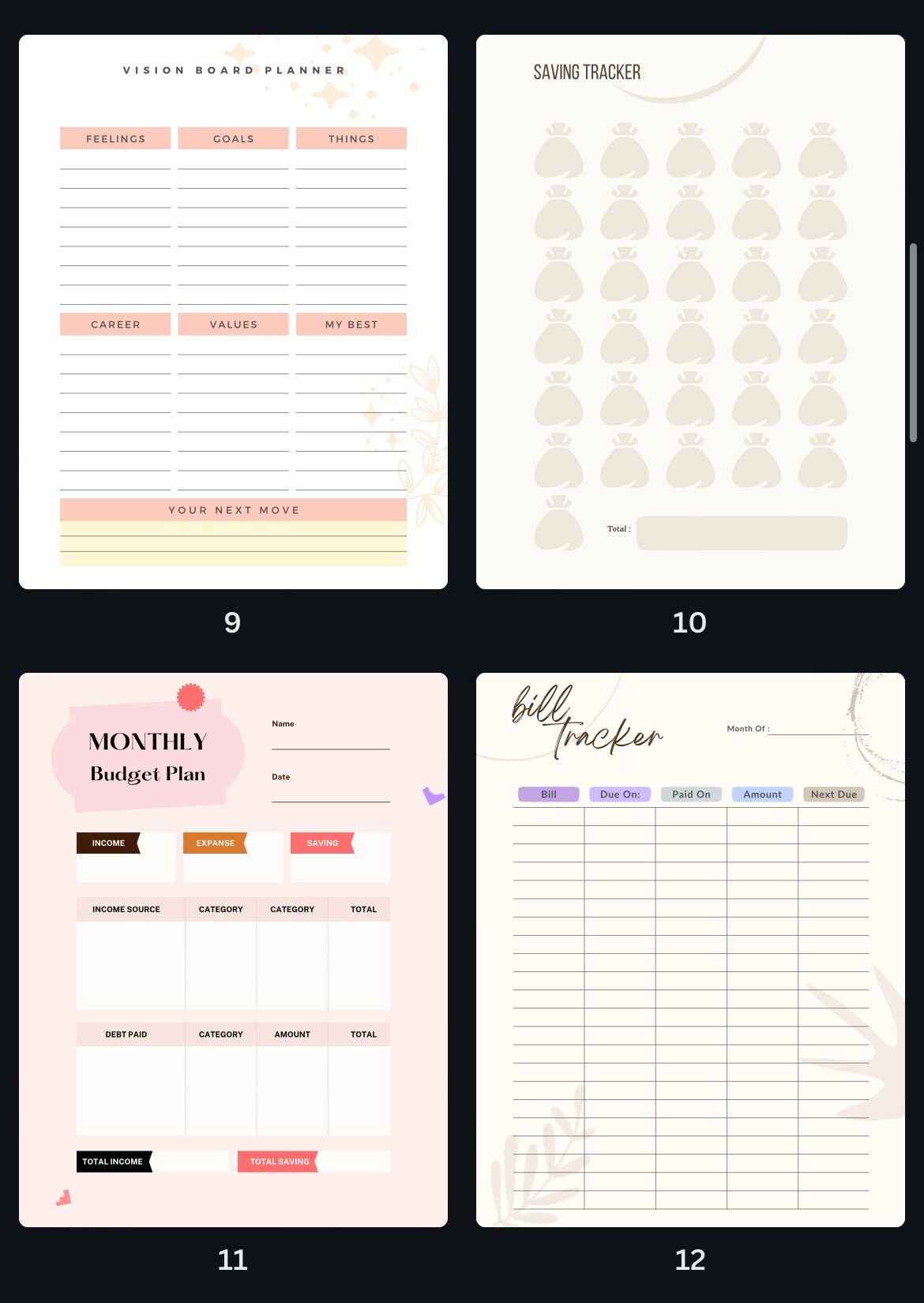 Digital Planner / Printable or Fillable / Instant Download - Etsy