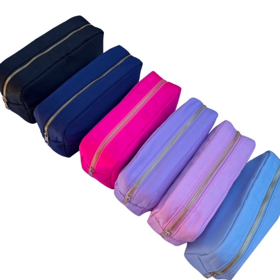 Large Nylon Cosmetic Bag DIY Customizable With Glitter Varsity Letter