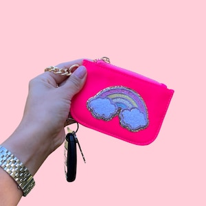 Portafoglio portachiavi piccolo con toppa // Porta carte / Regalo per lei / Portafoglio personalizzabile / Portafoglio carino / Damigella d'onore / Viaggio
