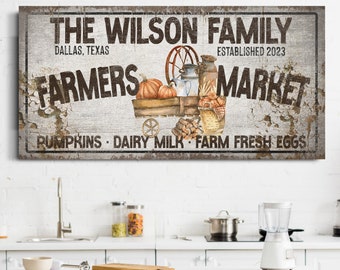 Custom Farmers Market Sign, Personalized Canvas Sign, Farm Market Outdoor Sign, Farmhouse Wall Art, Farmstead Wall Decoration, Farming Gift