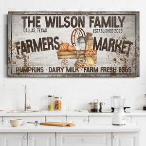 Custom Farmers Market Sign, Personalized Canvas Sign, Farm Market Outdoor Sign, Farmhouse Wall Art, Farmstead Wall Decoration, Farming Gift
