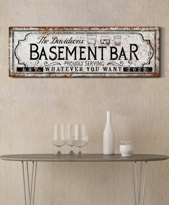 Custom Family Basement Bar Sign Family Bar Sign Basement Wall Etsy