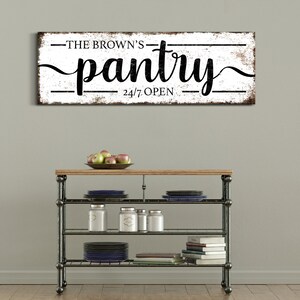 Personalized Pantry Sign Family Name Sign Kitchen Wall Decor Gift for Farmers Family Pantry Kitchen and Dining Room Decor Canvas Wall Art image 4