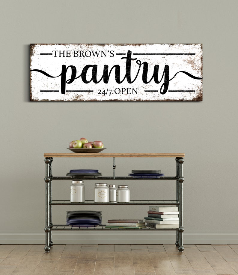 Personalized Pantry Sign Family Name Sign Kitchen Wall Decor Gift for Farmers Family Pantry Kitchen and Dining Room Decor Canvas Wall Art image 4