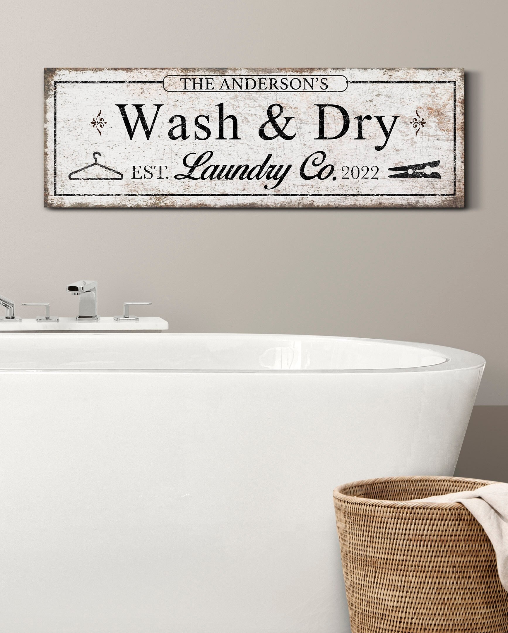 Personalized Laundry Co Wash and Dry Custom Mud Room Sign Laundry Room ...