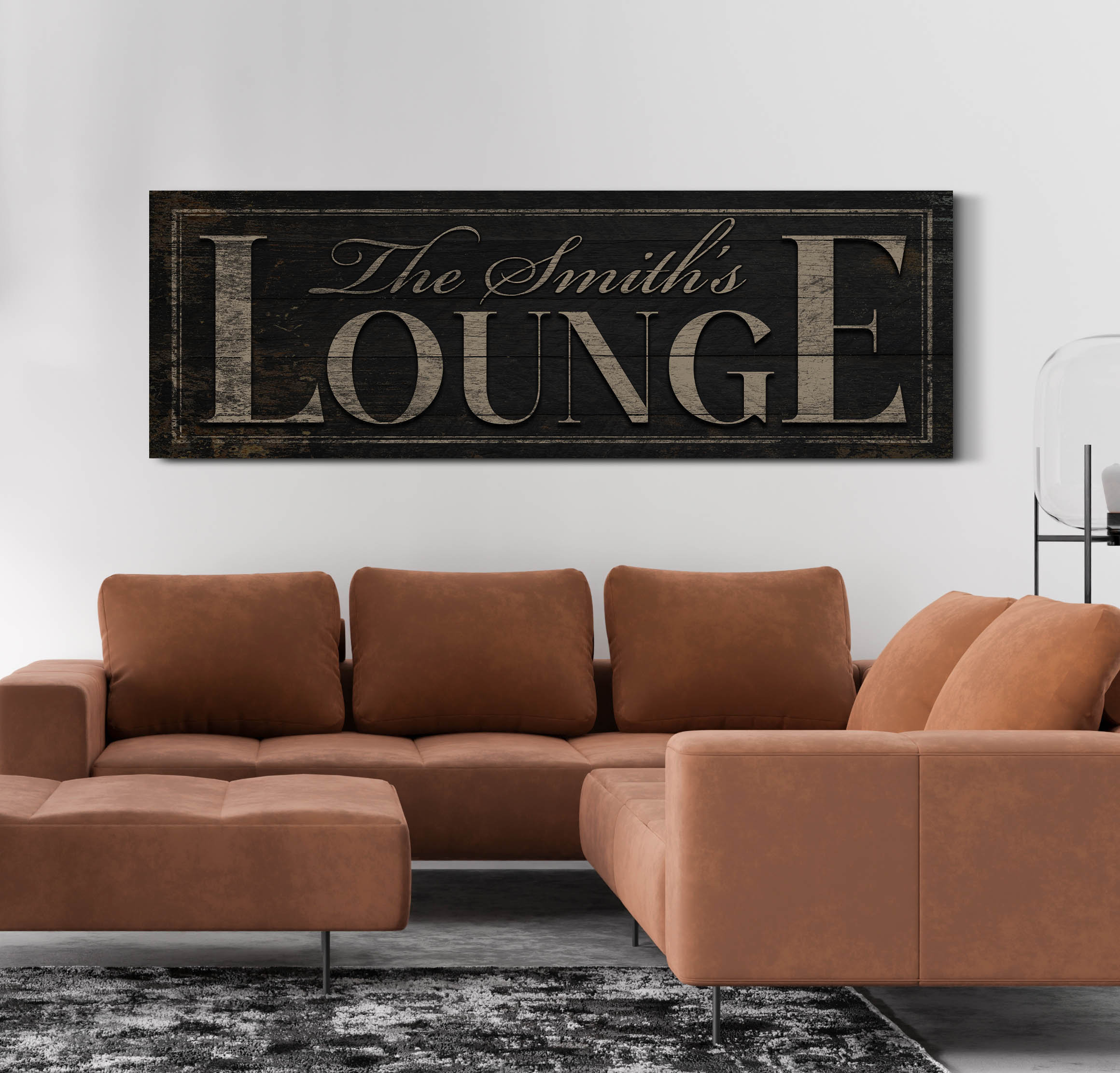 Personalized Lounge Sign With Family Name, Custom Lounge Wall Art ...