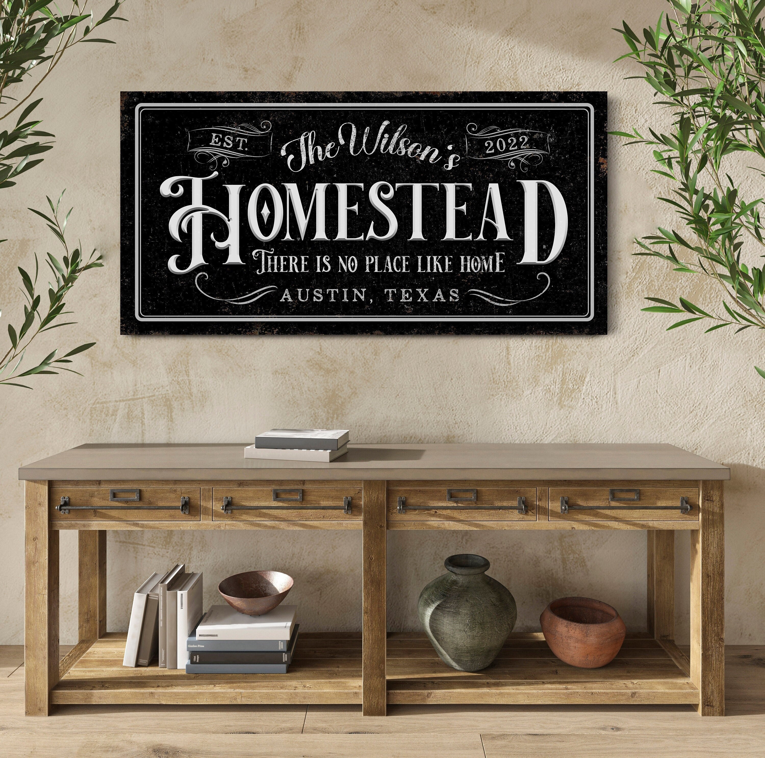 Custom Family Name Homestead Sign, Name Sign, Farmstead Sign, Living ...