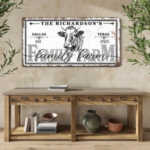 Personalized Family Farm Sign, Custom Farmhouse Wall Art With Family ...
