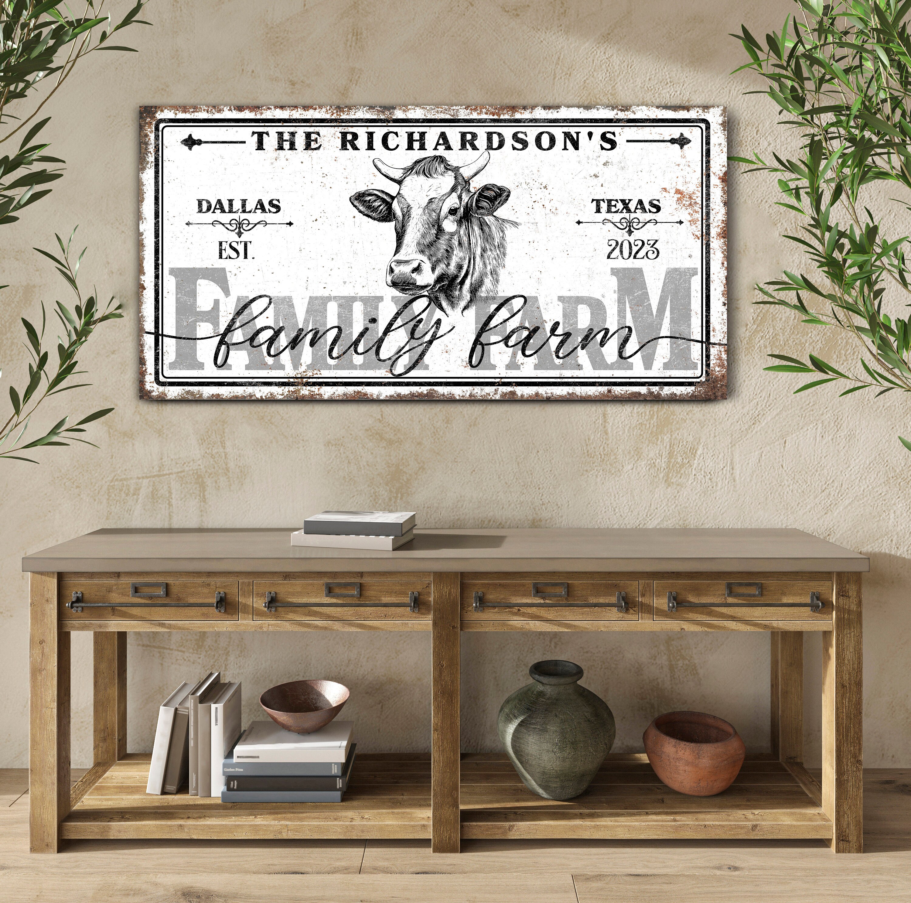 Personalized Family Farm Sign, Custom Farmhouse Wall Art With Family ...