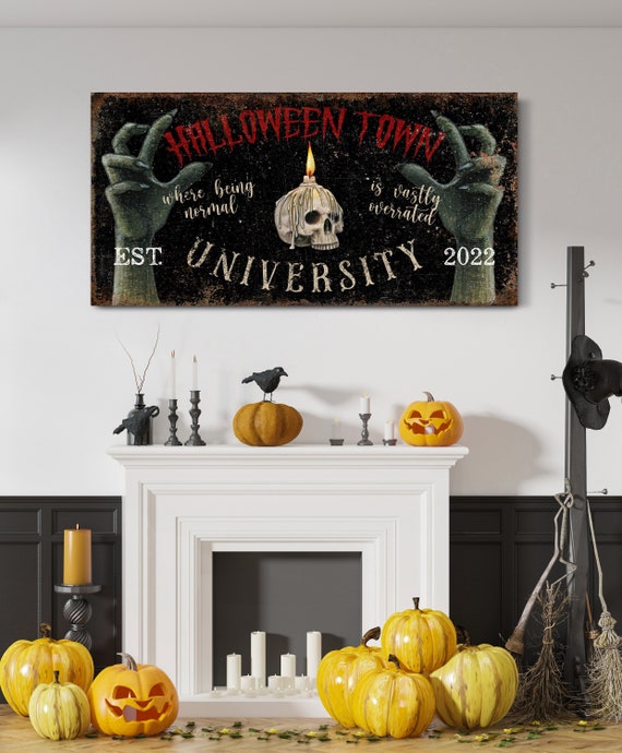 Custom Halloween Sign Halloween Town Sign Scary Creepy Halloween