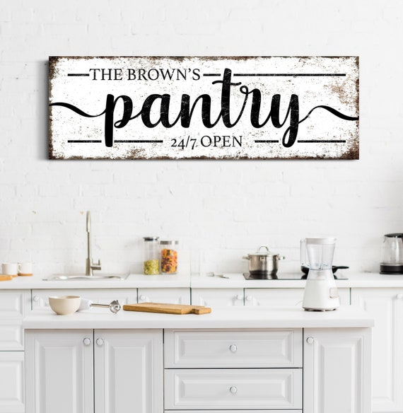 Personalized Pantry Sign Family Name Sign Kitchen Wall Decor Gift for Farmers Family Pantry Kitchen and Dining Room Decor Canvas Wall Art