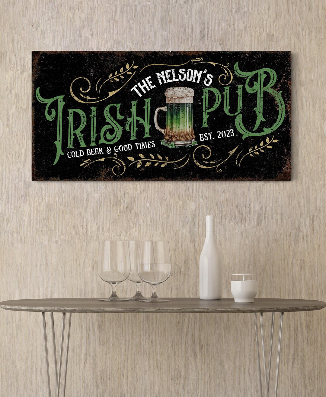 Custom Irish Bar Sign Personalized Canvas Sign Home Pub Wall Etsy UK