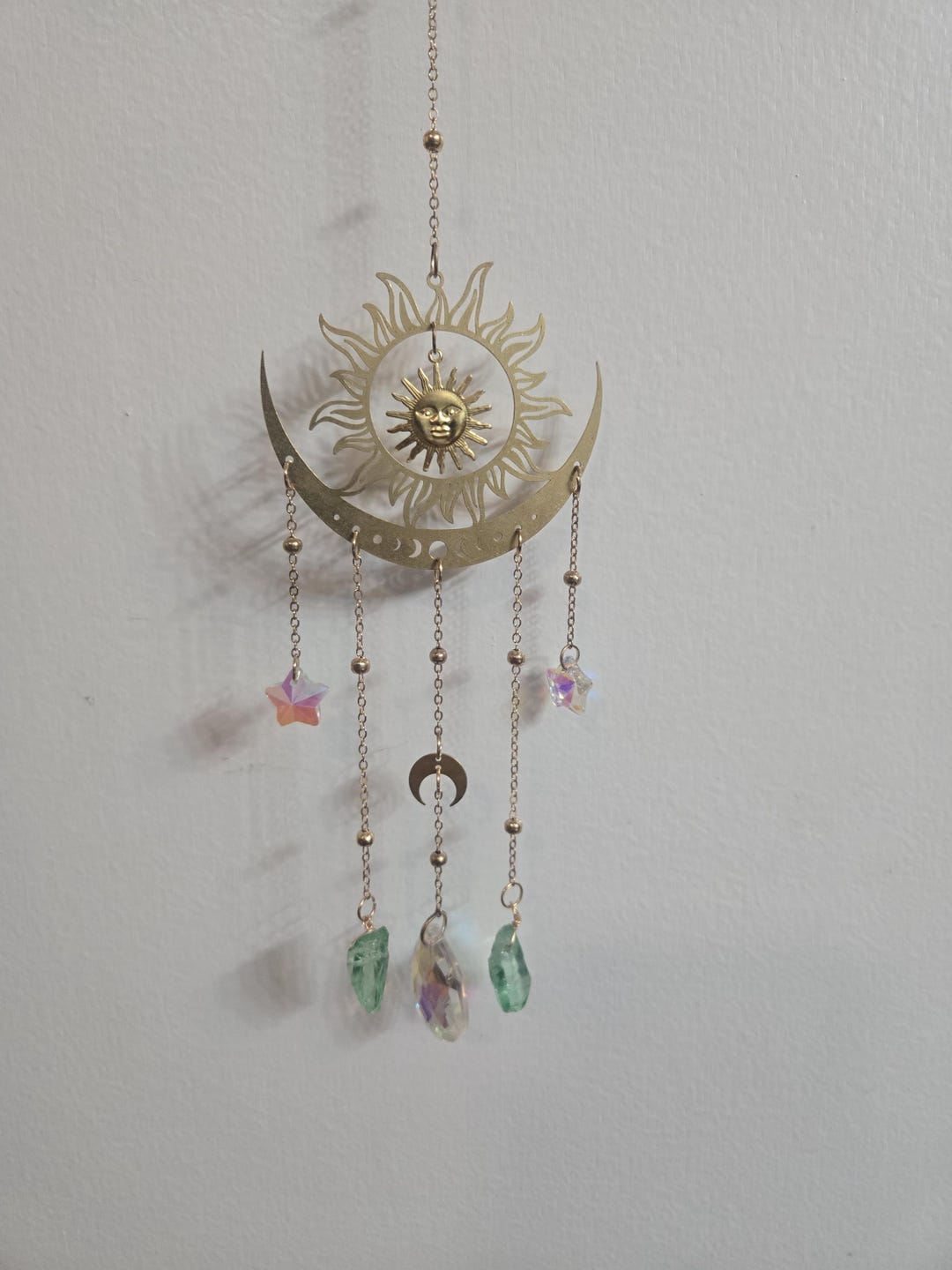 Sun & Moon Crystal Suncatcher – Celestial Wall or Window Hanging With ...