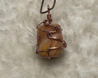 Copper Wrapped Crazy Lace Agate