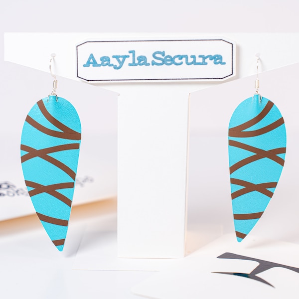 Aayla Secura Inspired Lekku Faux Leather Hypoallergenic Earrings