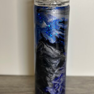 30oz Skinny Glitter base Epoxy insulated tumbler stainless steel double wall vacuum, custom alcohol ink with lid and straw