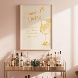 Limoncello Spritz Cocktail Print / Digital Download Print / Bar Cart Wall Art
