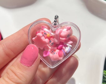 Handmade Poyo Heart Shaker Keychain