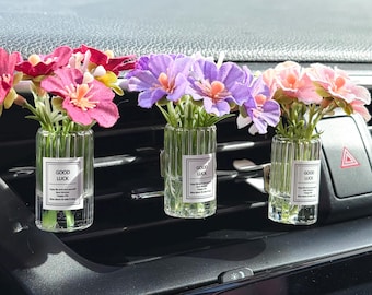 Flower Air Freshener Diffuser, Cute Car Accessories, Essential Oil Diffuser, Aesthetic Car Gift, Vent Clip, Gift For Her