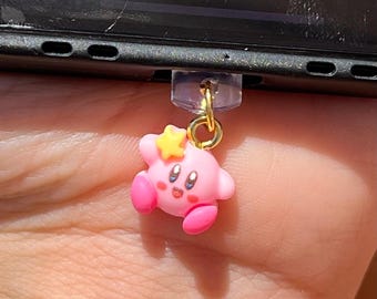 Kawaii Kirby Dust Plug | iPhone, Switch, iPad Accessory Charm