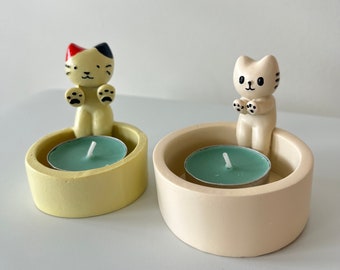 Ceramic Cat Candle Holder