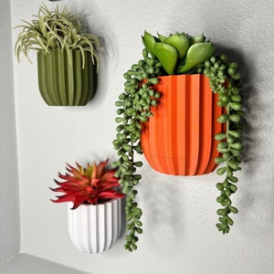 Wall Planter with Hidden Drip Tray, 26 color options, Mid-Century Style with Hidden Universal Wall Mount, Modern Home Plant Decor, Planters