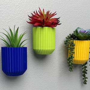 Wall Planter with Hidden Drip Tray, Modern Home Plant Decor, Many Spring And Summer Colors to choose from