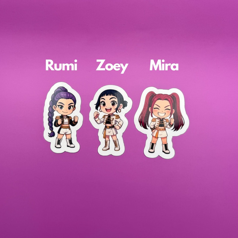 Kpop Demon Hunters Chibi Character Stickers | Cute Anime Style Vinyl ...