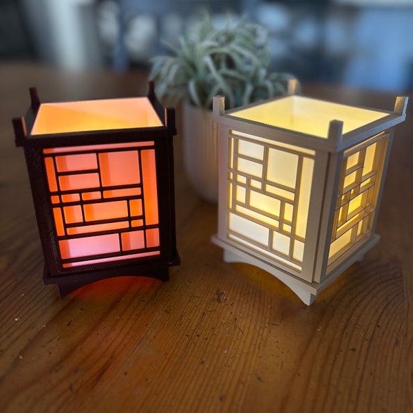 Handcrafted Shoji Lantern: Create a Tranquil Ambience with Tea Light Glow in two colors