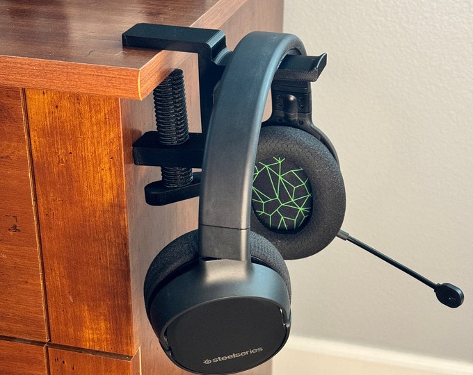 Headphone Holder Desk Clamp for gamers, home office, remote workers in custom colors, Father's Day Gift