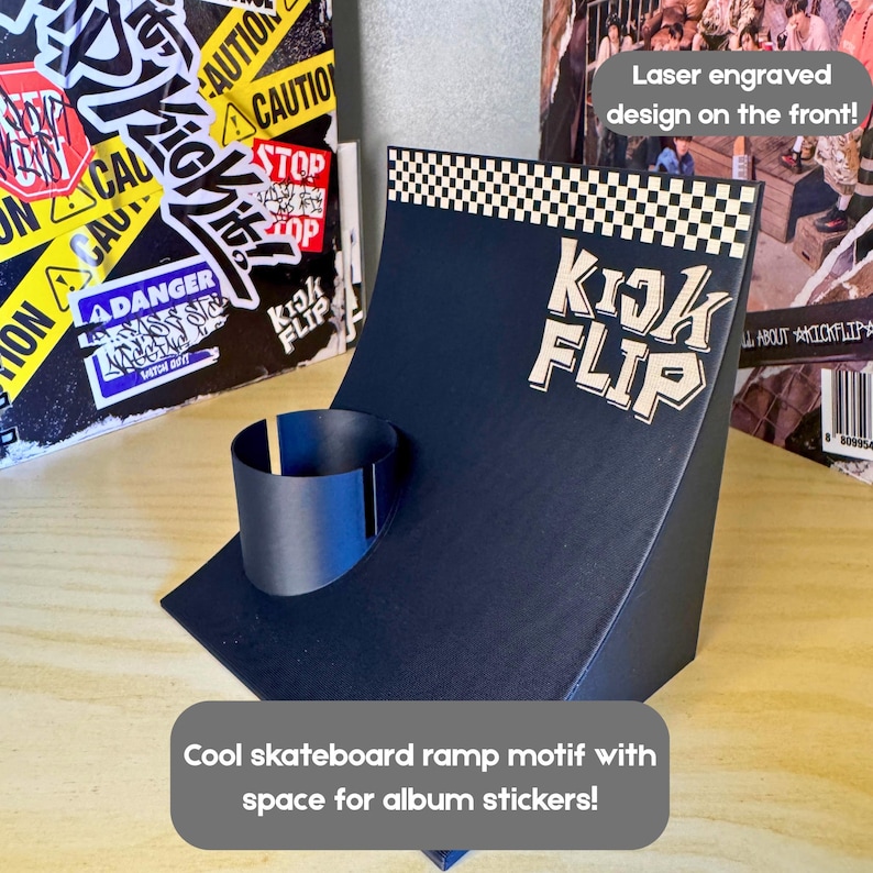 Kick Flip Light Stick Stand W/ Hidden Storage – Skateboard Ramp Design ...