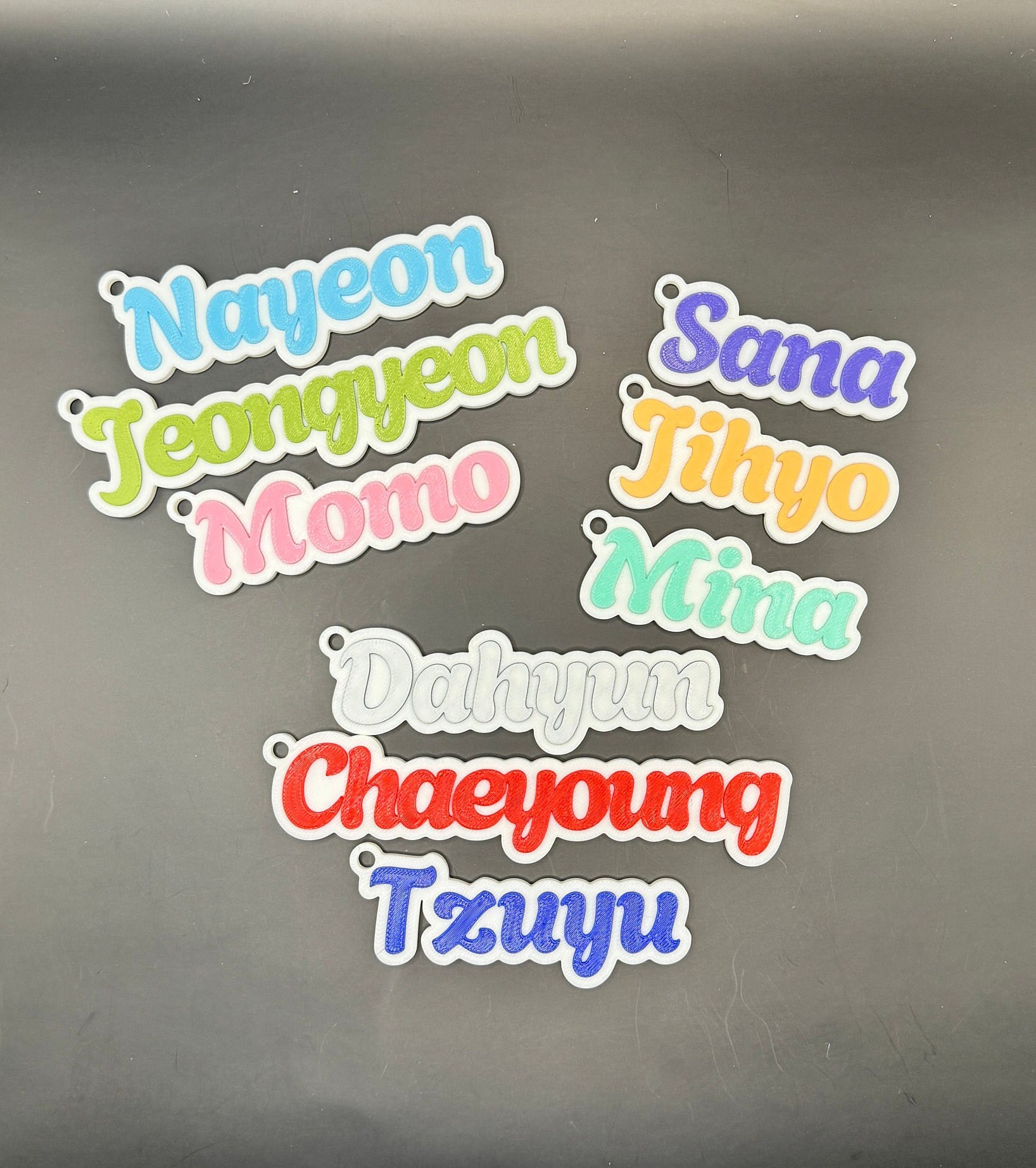 TWICE Member Name Bias Key Tags for Backpack, Lanyards, Zipper