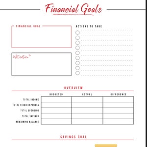 Financial Plan Worksheet