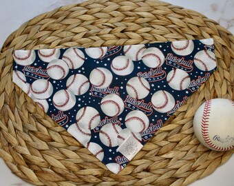 Over the Collar Dog Bandana-Baseball-Personalized Dog Bandana-Customized Dog Bandana-Dog Gift-Sporting Event Dog Bandana-Baseball Bandana
